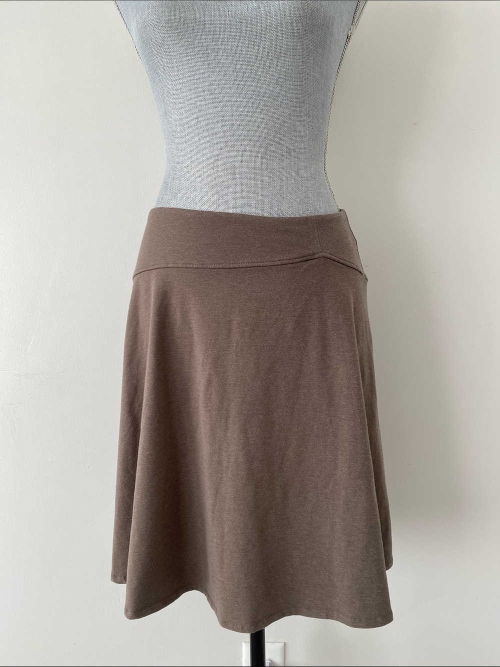 Prana Latte Brown Flared Skirt Sz S Granola Girl Comfy Minimal Casual Beach Walk